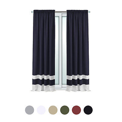 #ad Solid Window Curtain Double Layer Two Tone Single Panel $22.49