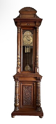#ad Antique German Quarter Strike Vienna Standing Regulator Grandfather Clock $1795.00