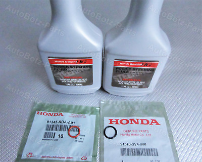 #ad OEM GENUINE HONDA Power Steering Pump Oil O Ring Seals amp; Fluid 4 pc Reseal Kit $22.95