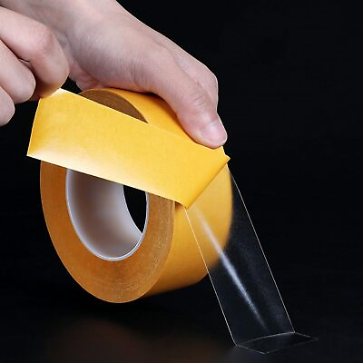 #ad Super Thin Double Sided Adhesive Tape 1Inch x 66Feet Transparent Sticky Tape ... $13.19