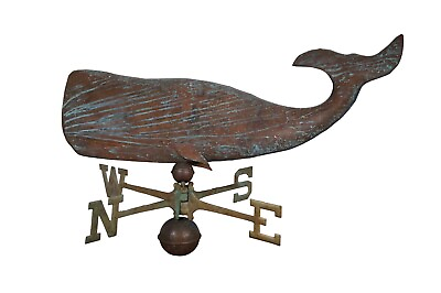 #ad 1979 Copper Sign of the Crab Nautical Sperm Whale Weathervane Whirligig 24quot; $680.00