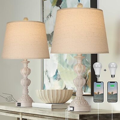 #ad 2Pcs Touch Control Table Lamps Dimmable Nightstand Lamp for Living Room Bedroom $69.99