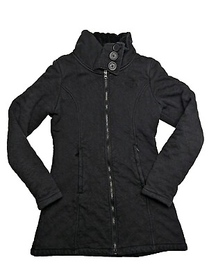 #ad The North Face Jacket Womens Small Black Quilted Fleece Lined Hand Pockets Cinch $15.95