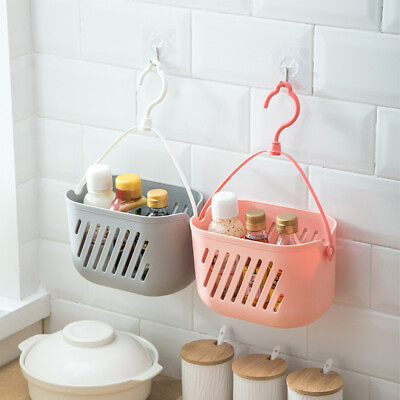 #ad 2Pcs Rotatable Hook Hanging Storage Basket for Kitchen Bathroom Home IT $18.25