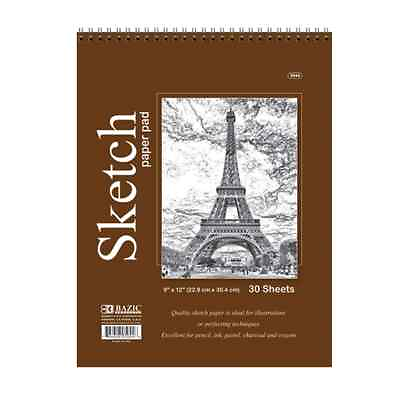 #ad Sketch Book Paper Pad 30 Sheets 9quot;x12quot; Drawing Notebook Sketchbook Art Supplies $6.99