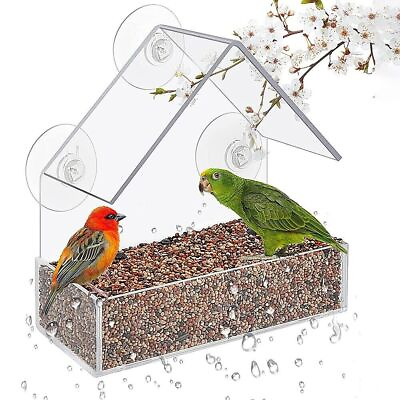 #ad Clear Window Bird Feeder with Strong Suction Cups Wild Bird Feeder Bird Watching $9.99