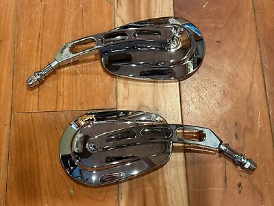 #ad Chrome Rear View Mirrors Fit For Harley Road Street Glide Sportster Dyna Softail $29.00