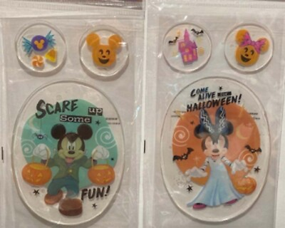 #ad Disney Halloween Mickey amp; Minnie Mouse Window Gel Clings Scary CUTE $13.97
