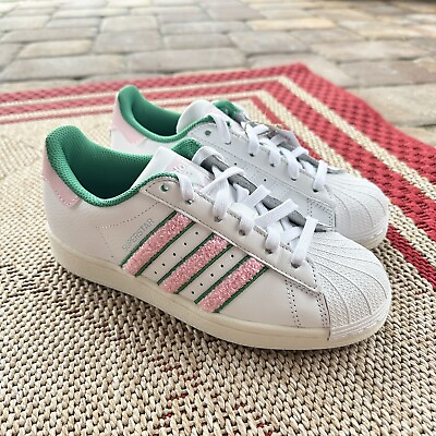 #ad Adidas Superstar White Pink Semi Court Green Women#x27;s Athletic Shoes IF7611 $89.99