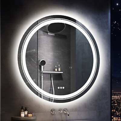 #ad Wisfor Dual Lighted Bathroom Mirrors Anti Fog Dimmable Vanity Mirror TouchSensor $155.90