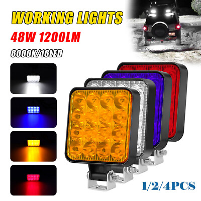 #ad 4pcs 12V Car LED Light Bar 48W Off Road Work Light 3030 LED Spot Light 1200LM $24.17