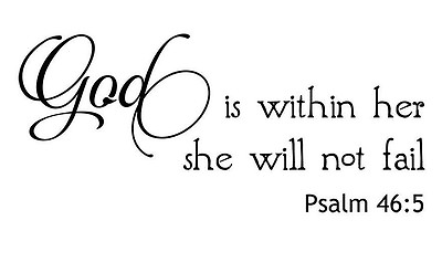#ad GOD IS WITHIN HER PSALM 46:5 Decor Wall Art Decal Quote Words Lettering $13.54