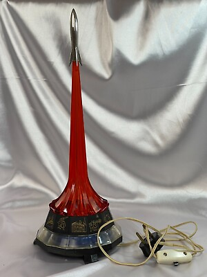 #ad Rare Vintage lamp USSR ROCKET Soviet space GAGARIN Tabletop Night light Sculptur $111.00