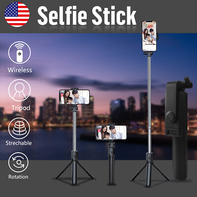 #ad 360° Selfie Stick Tripod Desktop Stand Holder With Bluetooth 10M Remote Control $9.29