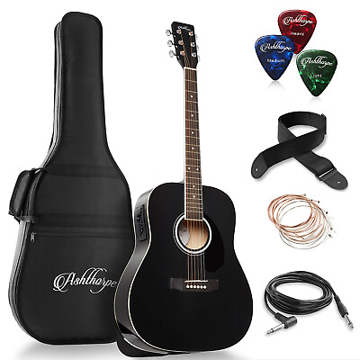 #ad Full Size Dreadnought Acoustic Electric Guitar Bundle Premium Tonewoods $99.99