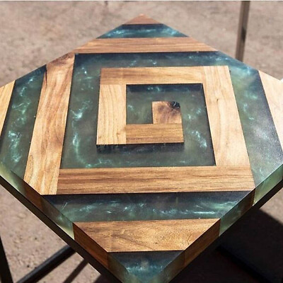 #ad Square Table Top Epoxy amp; Wood Coffee Table Top Handmade Walnut Side Table Decor $378.00