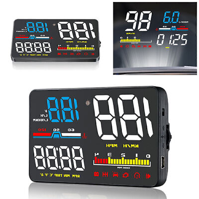 #ad HUD D5000 OBD2 Head Up Display Digital Speedometer Projector Overspeed Alarm $34.37