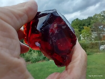 #ad Glass crystal RED Rock Fountains Landscape Decoration Garden Yard 180 Gr $22.98