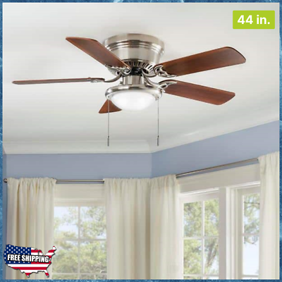 #ad Ceiling Fan with Light Kit 44 in. LED Indoor Brushed Nickel $54.73
