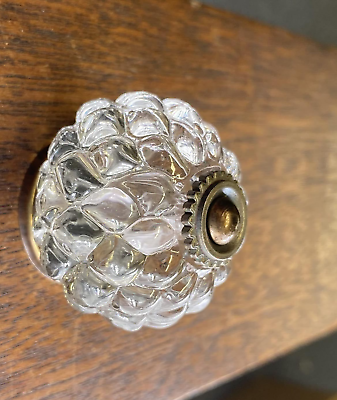 #ad Hobnail Vintage Brass Glass Pulls Furniture Handle Cabinet Drawer Dresser Knobs $7.77