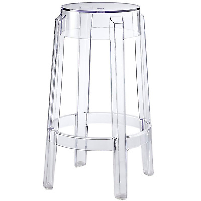 #ad Acrylic Counter Stool Clear Transparent Round Ghost 26.5quot; Hgt Modern $109.97