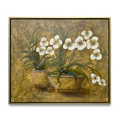 #ad NY Art Original Oil Painting of Still Life Flowers on Canvas 20x24 Framed $159.00