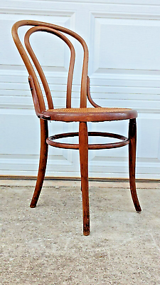 #ad Antique Dining Thonet Oak Bentwood Chair Cane Seat #26 $288.00