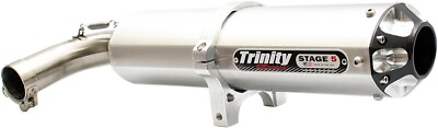 #ad Brushed Aluminum Slip On Exhaust w Spark Arrestor Trinity Racing TR 4158S $393.99