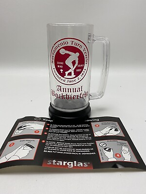 #ad Vintage Battery Lighted Plastic Beer Stein Starglas Fyrglas Annual Bockbierfest $14.99