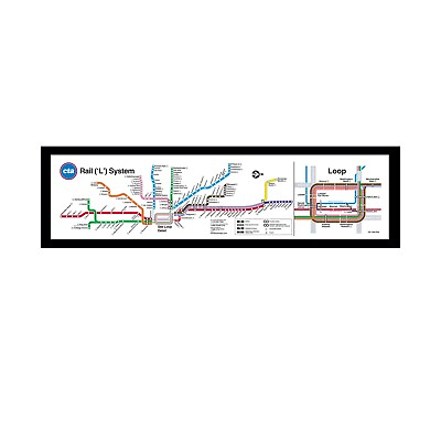 #ad Framed Canvas CTA Full Rail Map $149.99