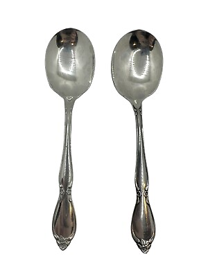 #ad 2 ONEIDA COMMUNITY STAINLESS STEEL CHATELAINE 6 1 4quot; SCALLOPED SPOON $14.00