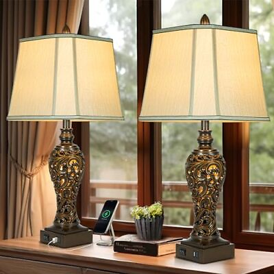 #ad 28.5quot; high Vintage Brown Table Lamps Set of 2 28.5 inch Brown Set of 2 $155.94