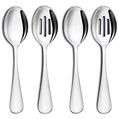 #ad Serving Spoon Set 8.5 inches Serving Spoons Stainless Steel x 2 Slotted Ser... $18.64