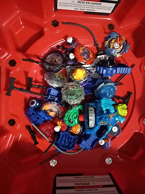 #ad OLD Vintage Metal BEYBLADE Lot Plus Arena Many Old Metal Pieces Figure EXTRAS $110.00