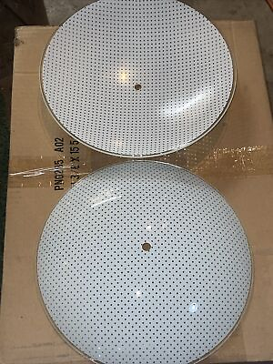 #ad *LOT OF 2* 11.75” Glass CEILING Light WHITE DOTS SHADE Replacement $50.00