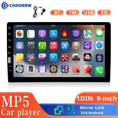 #ad 1 Din 9 Inch Car Stereo Radio MP5 HD Bluetooth Mirror Link Touch Screen Player $45.99