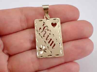 #ad Vintage Dog Tag Heart Attractive Charm Pendant 14K Yellow Gold Plated 18 Chain $105.29