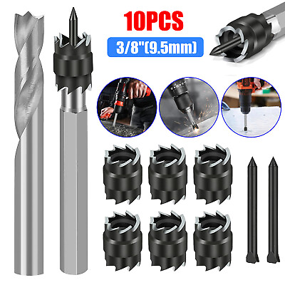 #ad 10Pcs 3 8quot; Spot Weld Cutter Remover Drill Bit Welder Cut Double Sided Rotary Kit $14.98