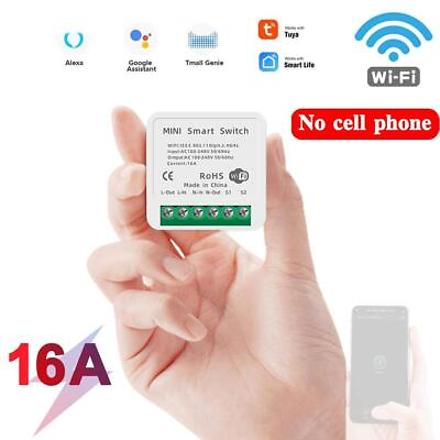 #ad 1X16A MINI Wifi Smart Switch Timer Wireless Switches Tuya Alexa HomeUK NEW $4.38