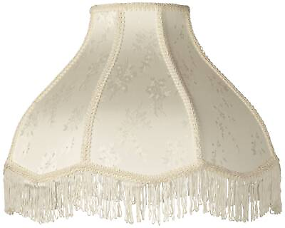 #ad Lamp Shade Cream Large Scallop Dome 6quot; Top x 17quot; Bottom x 11quot; Height Spider $59.99