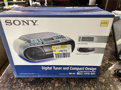 #ad VINTAGE BRAND NEW FACTORY SEALED SONY CFD S01 CD Player Recorder AM FM Boombox $195.00