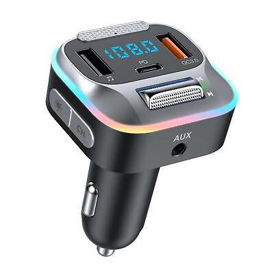 #ad Bluetooth 5.0 Car FM Transmitter USB Adapter Wireless AUX Radio PD QC MP3 Player $17.99