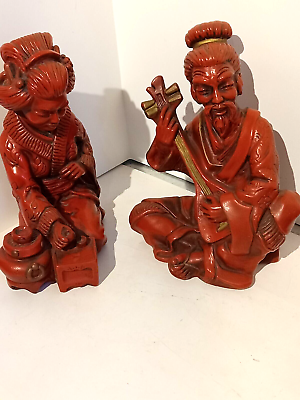 #ad 2 Vintage Universal Statuary Corp. Asian Sculptures 1962 $49.99