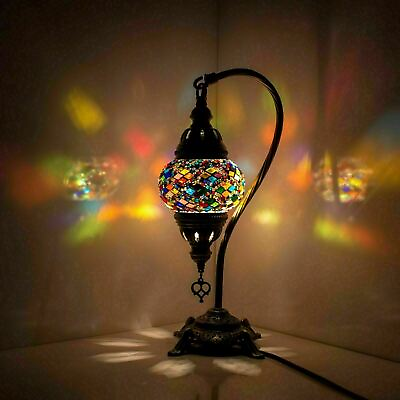 #ad Turkish Moroccan Table Lamp Colorful Glass Mosaic Light Handmade CE UK Certified $53.99