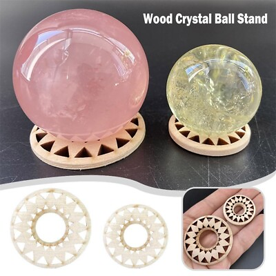 #ad Crystal Ball Stand Wood Sphere Holder Crystal Ball Pedestal Bracket Base $1.01