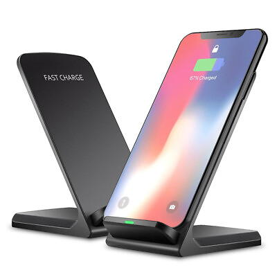 #ad 2 Pack Wireless Fast Charger Stand Dock Cradle for Apple iPhone Samsung Galaxy $13.49
