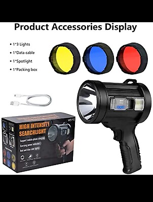 #ad USB Solar Handheld Rechargeable LED Spotlight Flashlight Searchlight Waterproof $18.50