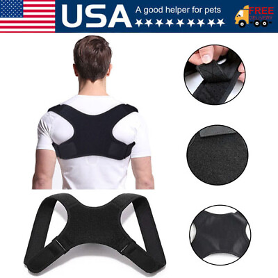 #ad Back Posture Corrector Shoulder Straight Support Brace Belt Therapy Men Women $6.49