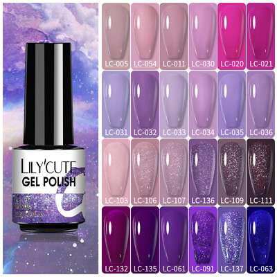 #ad LILYCUTE Nude Fluorescent Nail Gel Polish UV LED Soak Off Gel Nail Varnish Decor $1.42
