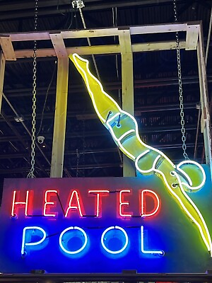 #ad New Diving Girl Heated Pool neon sign $11500.00